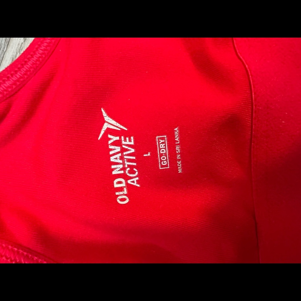 Red & White Striped Sports Bra - Picture 3 of 4